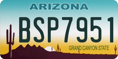 AZ license plate BSP7951