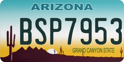 AZ license plate BSP7953