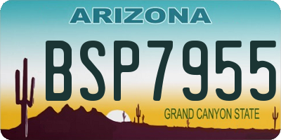 AZ license plate BSP7955