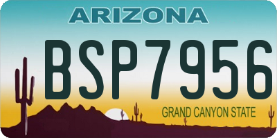 AZ license plate BSP7956