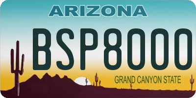 AZ license plate BSP8000