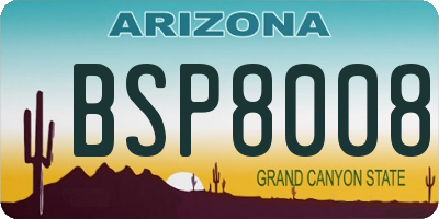 AZ license plate BSP8008