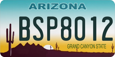 AZ license plate BSP8012