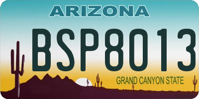 AZ license plate BSP8013