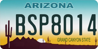 AZ license plate BSP8014