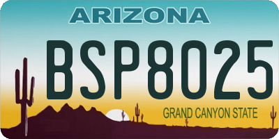 AZ license plate BSP8025