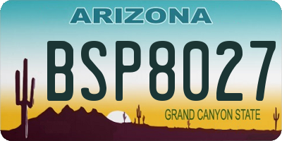 AZ license plate BSP8027