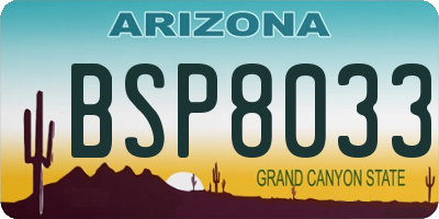 AZ license plate BSP8033