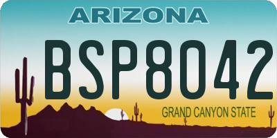 AZ license plate BSP8042
