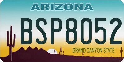 AZ license plate BSP8052