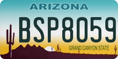 AZ license plate BSP8059