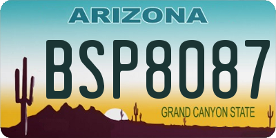 AZ license plate BSP8087