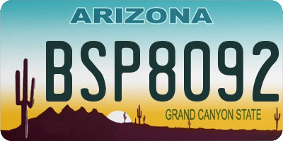 AZ license plate BSP8092