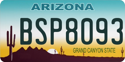 AZ license plate BSP8093