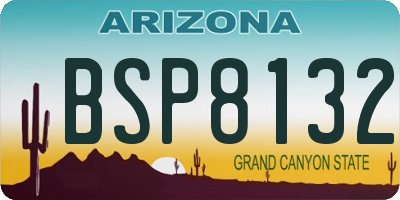 AZ license plate BSP8132