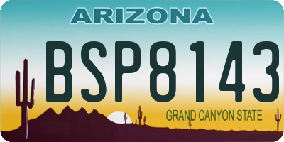 AZ license plate BSP8143