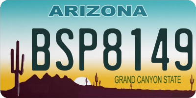 AZ license plate BSP8149