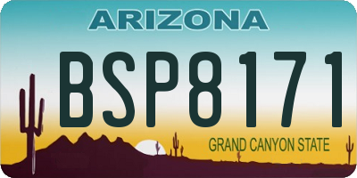 AZ license plate BSP8171