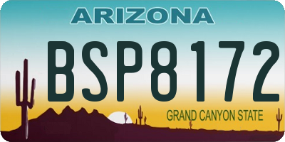 AZ license plate BSP8172
