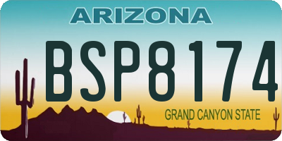 AZ license plate BSP8174