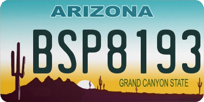 AZ license plate BSP8193