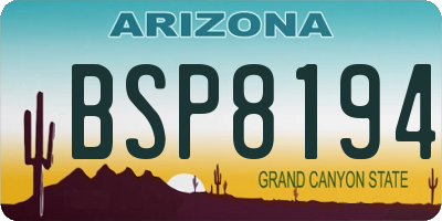 AZ license plate BSP8194