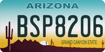AZ license plate BSP8206