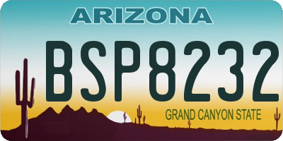 AZ license plate BSP8232