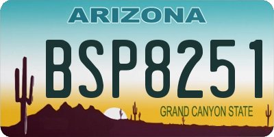 AZ license plate BSP8251