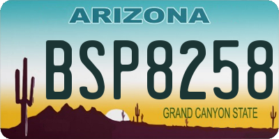 AZ license plate BSP8258