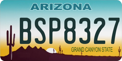AZ license plate BSP8327