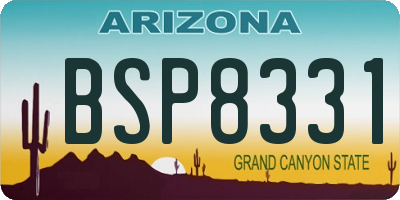 AZ license plate BSP8331