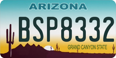 AZ license plate BSP8332