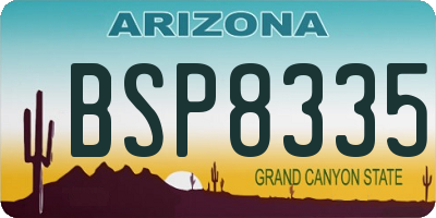 AZ license plate BSP8335
