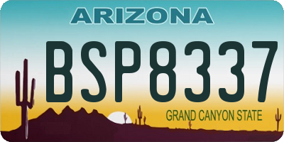 AZ license plate BSP8337