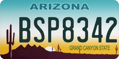 AZ license plate BSP8342