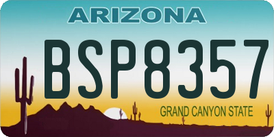 AZ license plate BSP8357