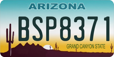 AZ license plate BSP8371