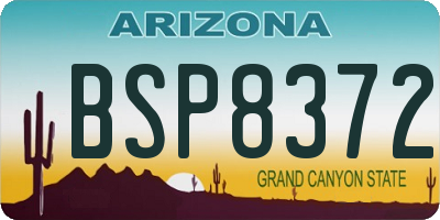 AZ license plate BSP8372
