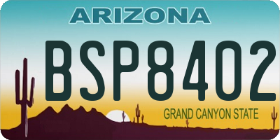 AZ license plate BSP8402