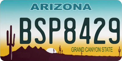 AZ license plate BSP8429