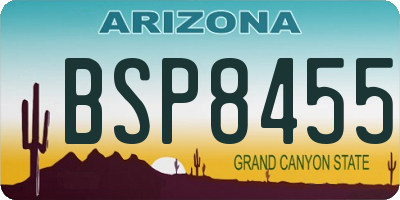 AZ license plate BSP8455