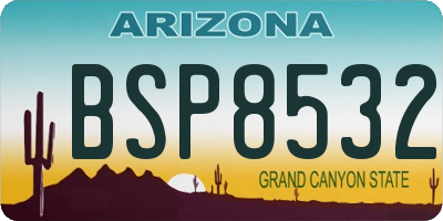 AZ license plate BSP8532