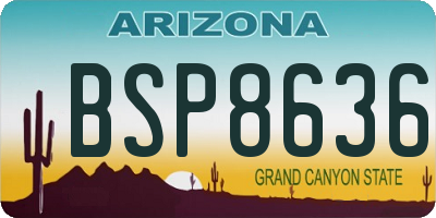 AZ license plate BSP8636