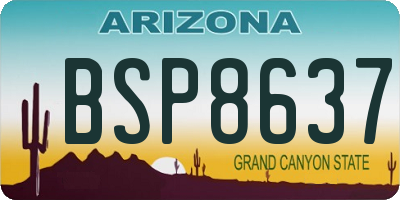 AZ license plate BSP8637