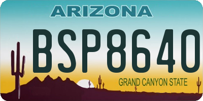 AZ license plate BSP8640