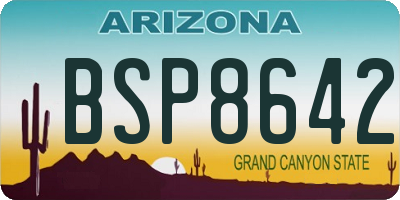 AZ license plate BSP8642