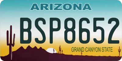 AZ license plate BSP8652