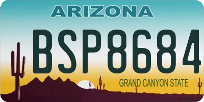 AZ license plate BSP8684