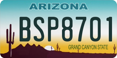AZ license plate BSP8701